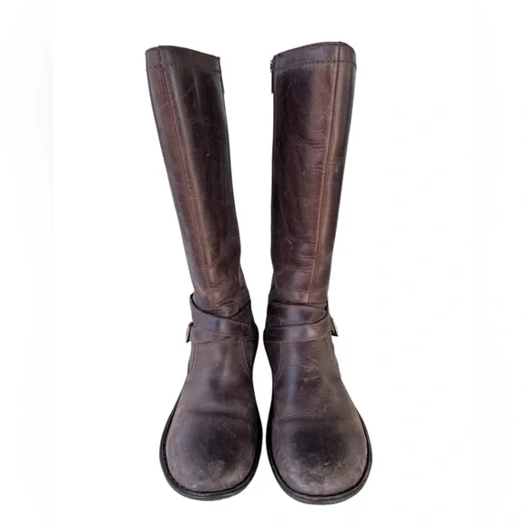 UGG 1005450 Rosen Brown Tall Women'sShearling Riding Harness Boots